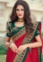 Red silk festival wear saree 3607