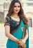 Turquoise silk saree with blouse 3608