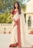 Off white georgette festival wear saree 3613