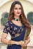 Navy blue silk festival wear saree 3615