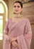 Pink chiffon saree with blouse 7502