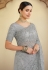 Grey net saree with blouse 7512