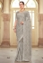 Grey chiffon saree with blouse 7514