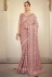 Pink satin georgette festival wear saree 7519