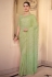 Light green chiffon saree with blouse 7524