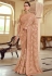 Peach satin georgette festival wear saree 7525