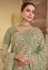 Light green satin georgette saree with blouse 7532