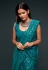 Teal georgette saree with blouse 1002