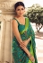 Teal brasso festival wear saree 117