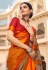 Orange brasso saree with blouse 120