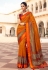 Orange brasso saree with blouse 120