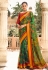 Green brasso festival wear saree 121