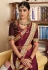 Wine silk saree with blouse 2604