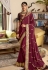 Wine silk saree with blouse 2604