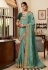 Sea green silk saree with blouse 2610