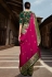 Magenta silk saree with blouse 1409
