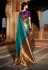 Turquoise silk saree with blouse 1413