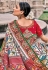 Off white silk patola print saree 5802