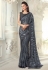 Grey georgette saree with blouse 7105