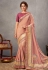 Peach silk saree with blouse 41509