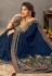 Navy blue satin silk festival wear saree 41521