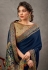 Navy blue satin silk festival wear saree 41521