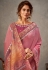 Pink tussar silk festival wear saree 41522