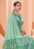 Green lycra saree with blouse 41307