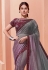 Grey lycra saree with blouse 41313