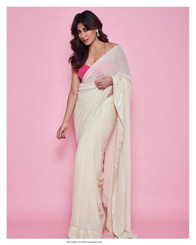 Bollywood Chitrangada singh inspired white sequins saree