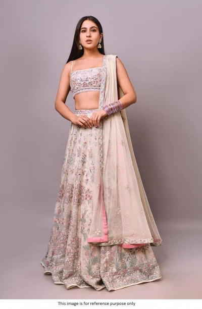 Bollywood Sara Ali Khan inspired Offwhite lehenga