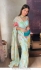 Bollywood Model Sea blue floral sequins party wear saree