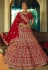 Maroon velvet bridal lehenga choli 5601