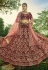 Maroon velvet flared bridal lehenga choli 5602