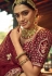 Maroon sequins work velvet bridal lehenga choli 5605