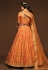 Orange art silk embroidered lehenga choli 7809