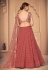 Rust georgette sequins work lehenga choli 1791