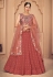 Rust georgette sequins work lehenga choli 1791