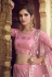 Pink net embroidered work lehenga choli 7805