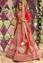 Red raw silk embroidered bridal lehenga choli 7110