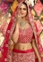 Red raw silk embroidered bridal lehenga choli 7110