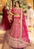 Pink raw silk embroidered work lehenga choli 7111