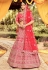 Red raw silk bridal embroidered lehenga choli 7112