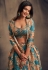 Blue organza embroidered lehenga choli 7616