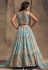 Sky blue organza embroidered lehenga choli 7619