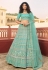 Sky blue organza party wear lehenga choli 7202