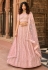 Pink organza party wear lehenga choli 7207