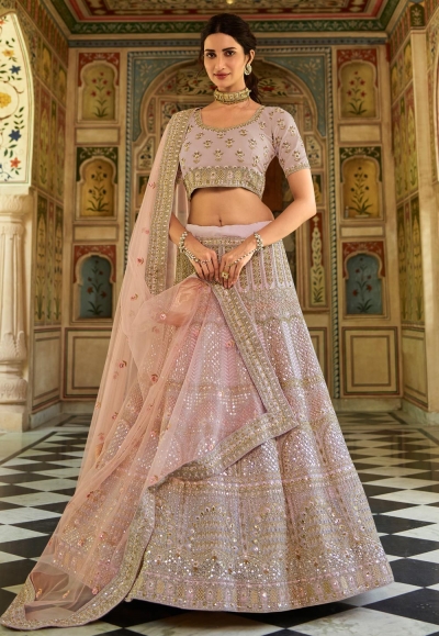 Light purple organza lehenga choli 7209