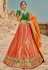 Orange silk embroidered lehenga choli 133213