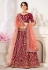 Wine silk sequins work lehenga choli 1105